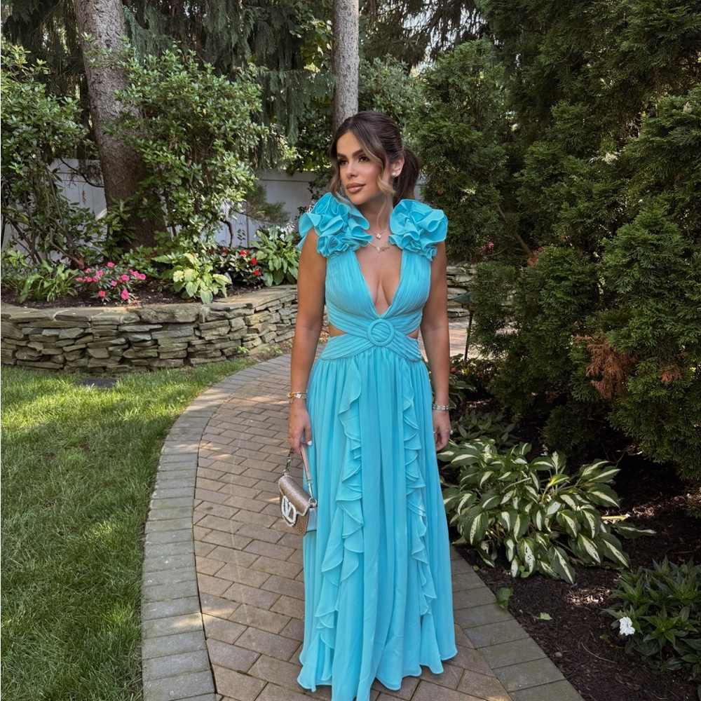 PatBO Turquoise Ruffle Dress